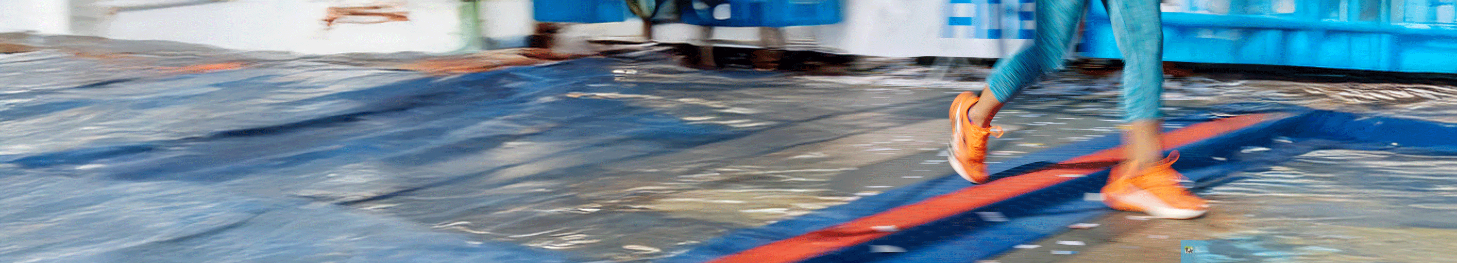 Runner crossing the finish line